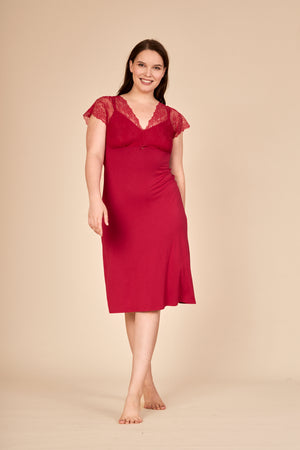 RICH RED Nachthemd mit Spitze