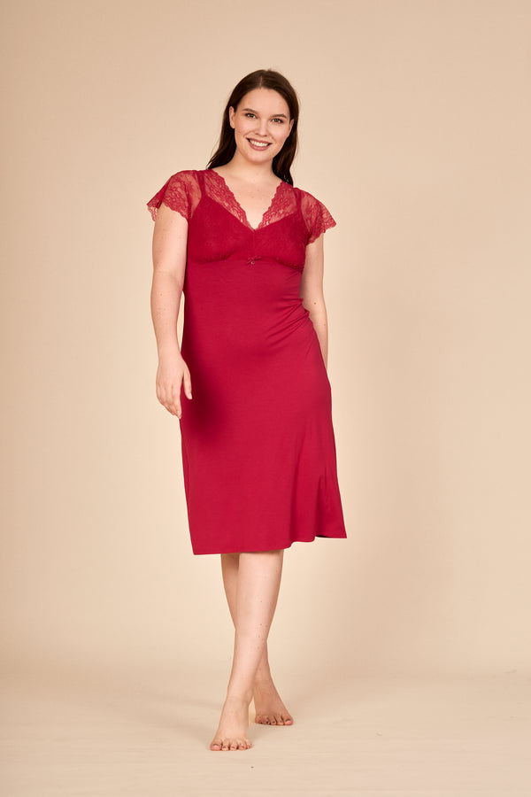 RICH RED Nachthemd mit Spitze