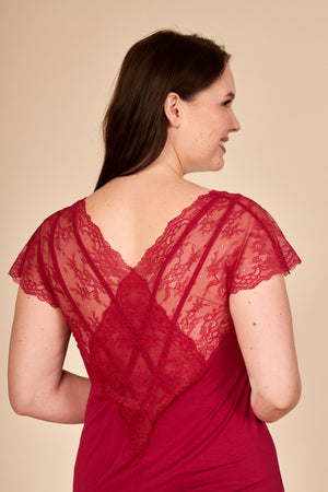 RICH RED Nachthemd mit Spitze