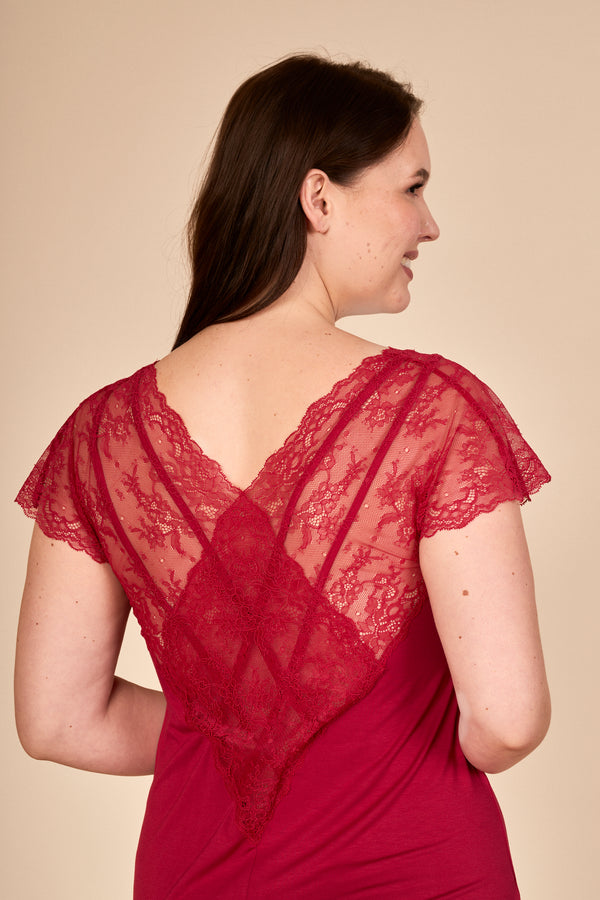 RICH RED Nachthemd mit Spitze