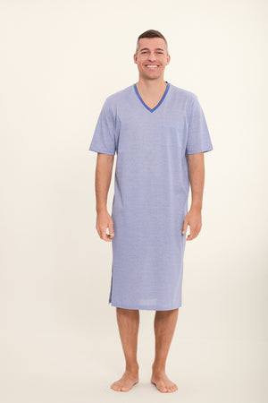 BLAUGRAU Herren-Nachthemd